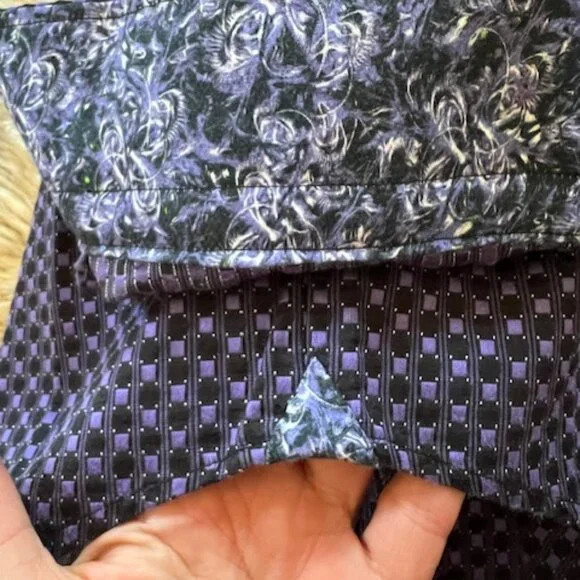 Robert Graham Shirt Flip Cuff Button Up Purple Pattern Youth Large 14-16 - Picture 5 of 11
